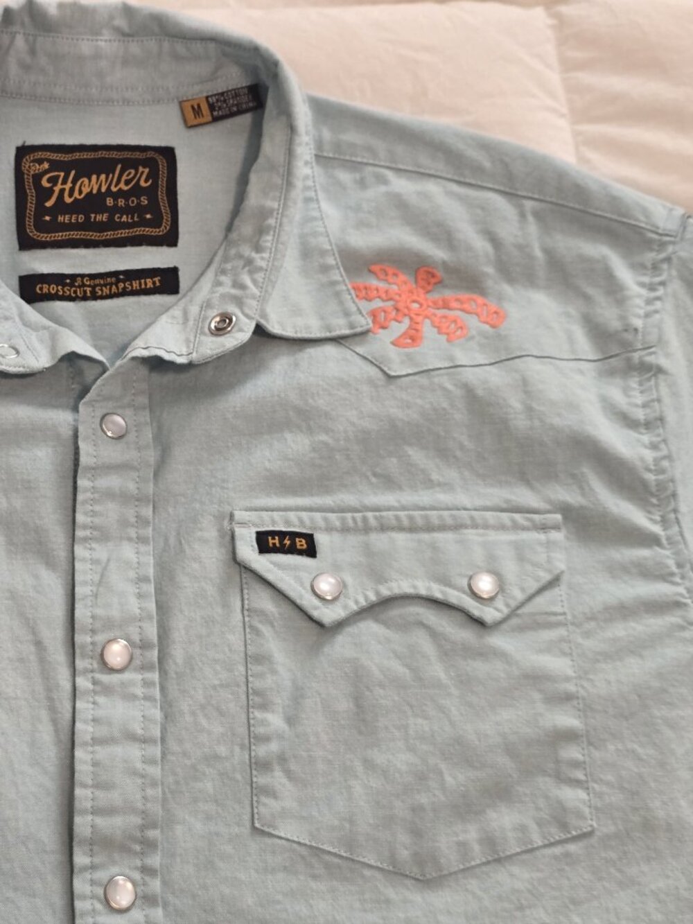 Howler Bros Crosscut Deluxe SS - Fronds : Nile Blue (M) - Picture 3 of 5